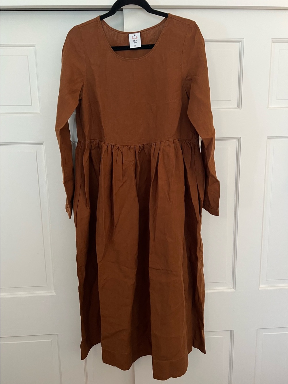 Son de Flor Long Sleeve Brown Midi Dress- Size XS